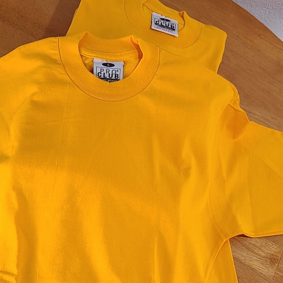 NWT'S- PRO CLUB -Lot of 7, Plain Gold Heavy weight Tees for Screenprinting, Sz S - Picture 3 of 3